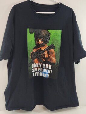 Smokey the Bear Parody Only You Can Prevent Tyranny T-Shirt Activist Black